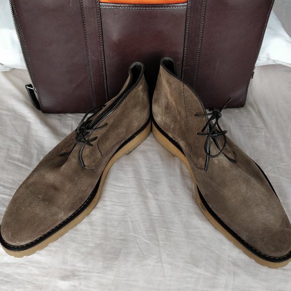Berluti Other - Berluti dark brown suede lace up desert boot shoe